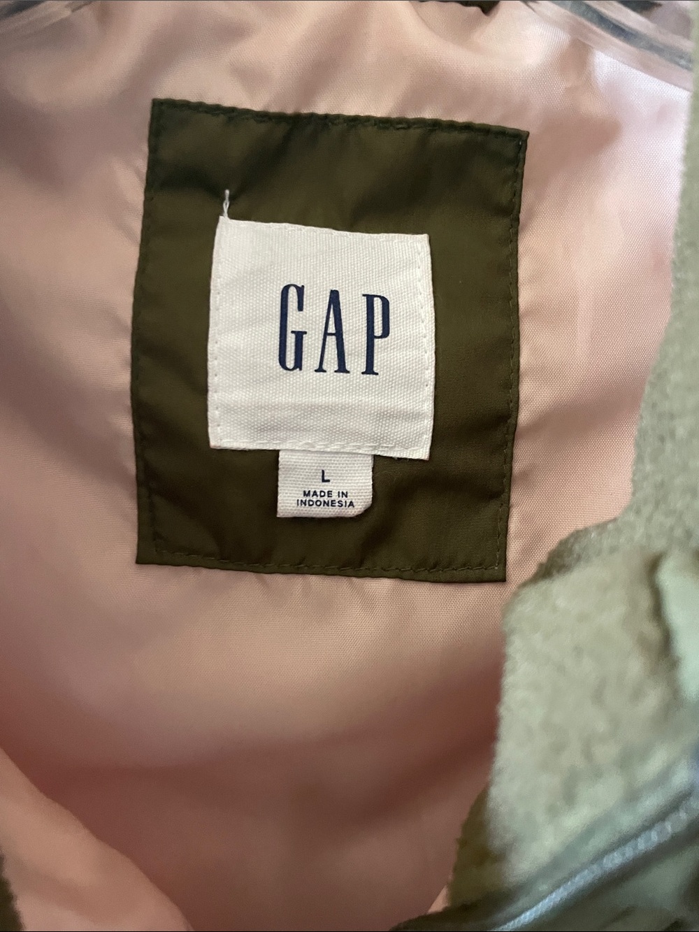 Gap Women's Warmest Quilted Puffer Vest Army Jacket Green - Size Large - Picture 2 of 6